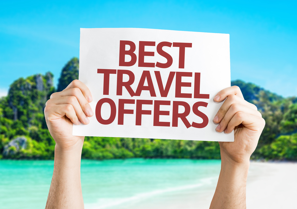 Best Travel Offers card with a beach on background-2